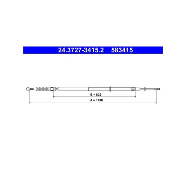 Vajer, parkeringsbroms, Bak Ate 24.3727-3415.2 ATE