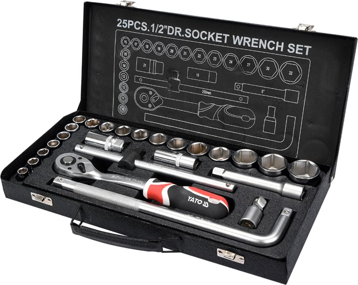 Hylsnyckelsats 25pcs 1/2", Universal Yato YT-12671 Yato