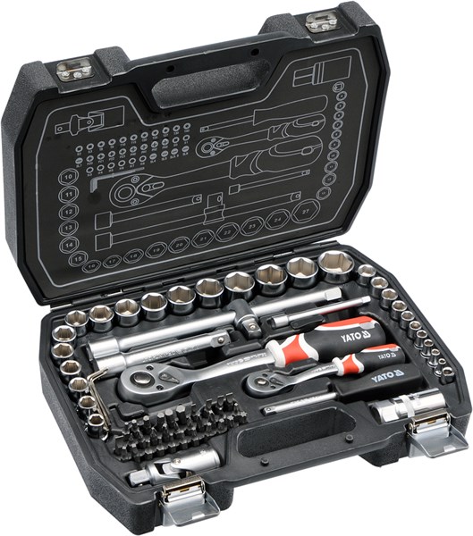 Hylsnyckelsats 72pcs 1/4" & 1/2", Universal Yato YT-38782 Yato