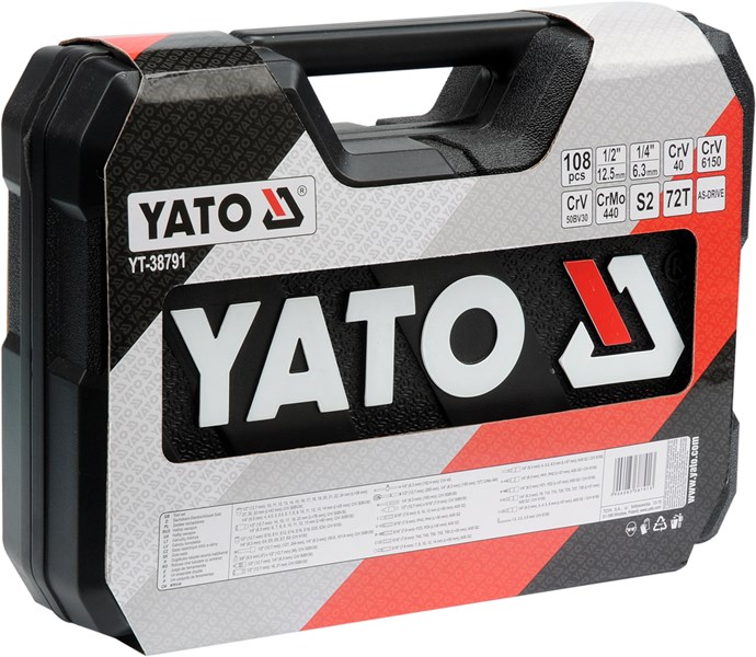 Hylsnyckelsats 108pcs 1/4" & 1/2", Universal Yato YT-38791 Yato