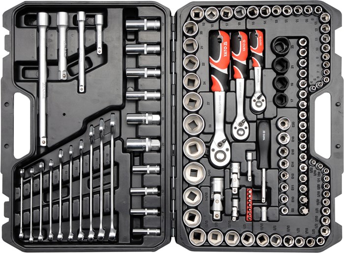 Hylsnyckelsats 120pcs 1/4", 3/8" & 1/2", Universal Yato YT-38801 Yato