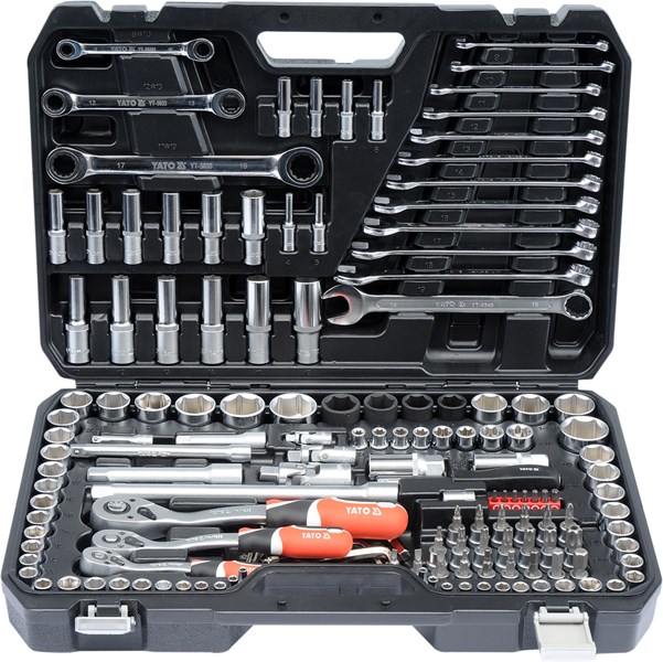 Hylsnyckelsats 150pcs 1/4", 3/8" & 1/2", Universal Yato YT-38811 Yato