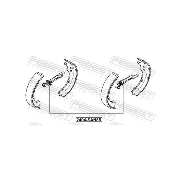 Inställning, trumbroms Febest 2404-SAN8R FEBEST