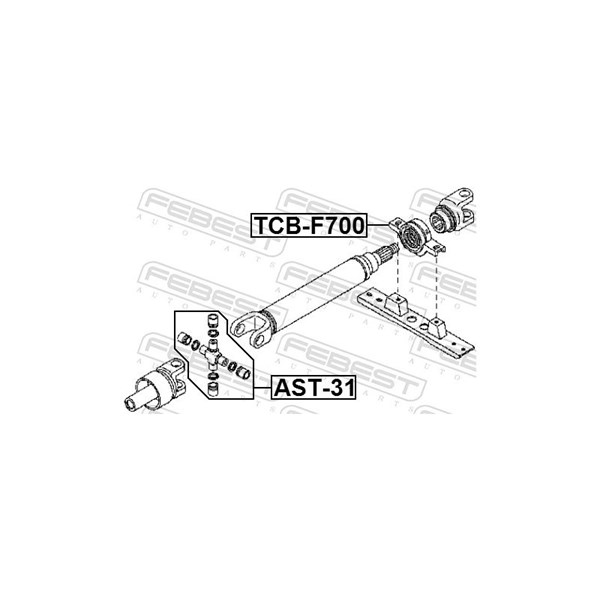 Mellanlager, kardanaxel Febest TCB-F700 FEBEST