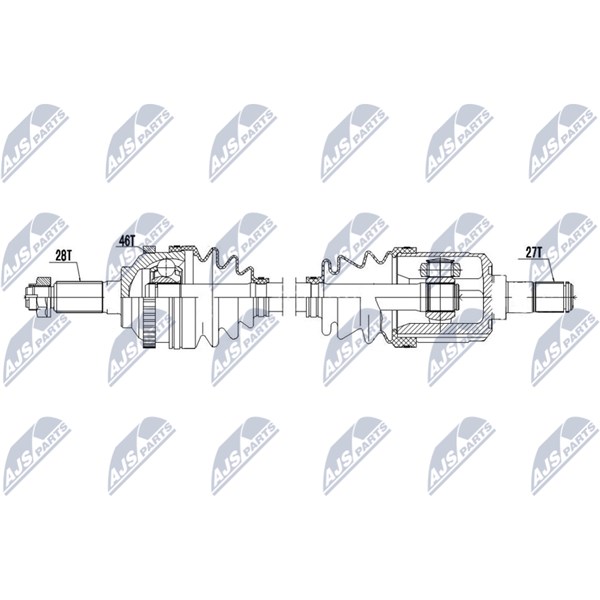 Drivaxel, framaxel vänster Nty NPW-KA-386 NTY