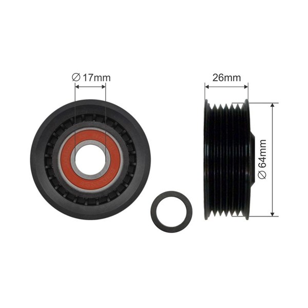 Styrrulle, drivrem/kilrem Nty RNK-AU-045 NTY
