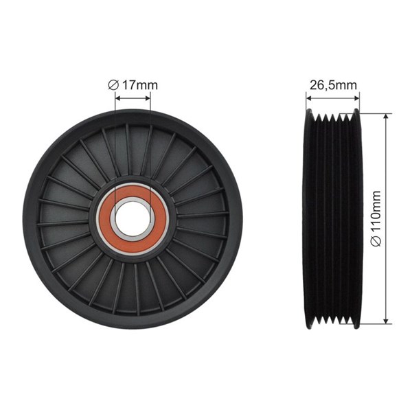 Styrrulle, drivrem Nty RNK-DW-008 NTY