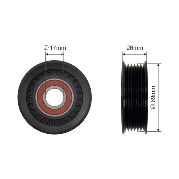 Spännrulle, kilrem/drivrem Nty RNK-DW-012 NTY Spännrulle, kilrem/drivrem Nty RNK-DW-012 NTY