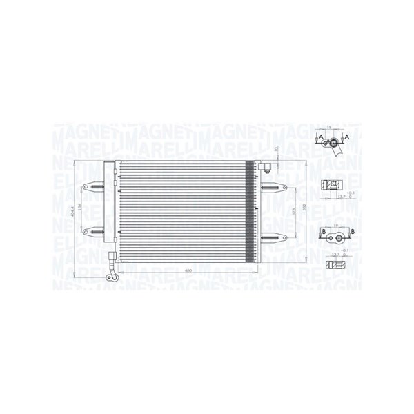 Kondensor, klimatanläggning Magneti marelli 350203911000 MAGNETI MARELLI