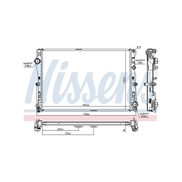 Kylare, motorkylning Nissens 627033 NISSENS