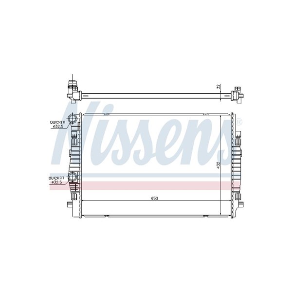 Kylare, motorkylning, Bak Nissens 65304 NISSENS