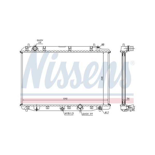 Kylare, motorkylning Nissens 68602A NISSENS