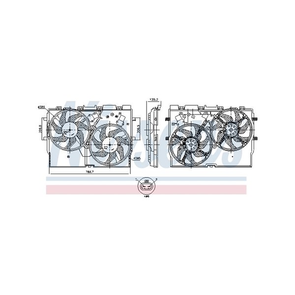 Fläkt, kylare 12V, Fram Nissens 850005 NISSENS