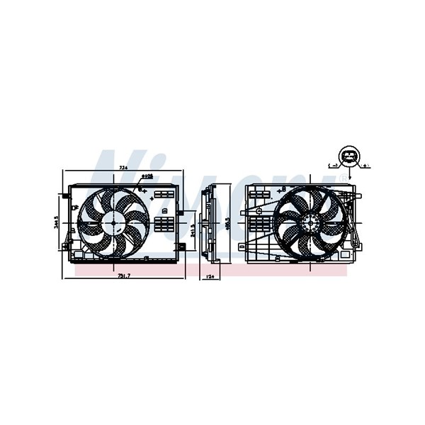 Fläkt, kylare 12V Nissens 850007 NISSENS