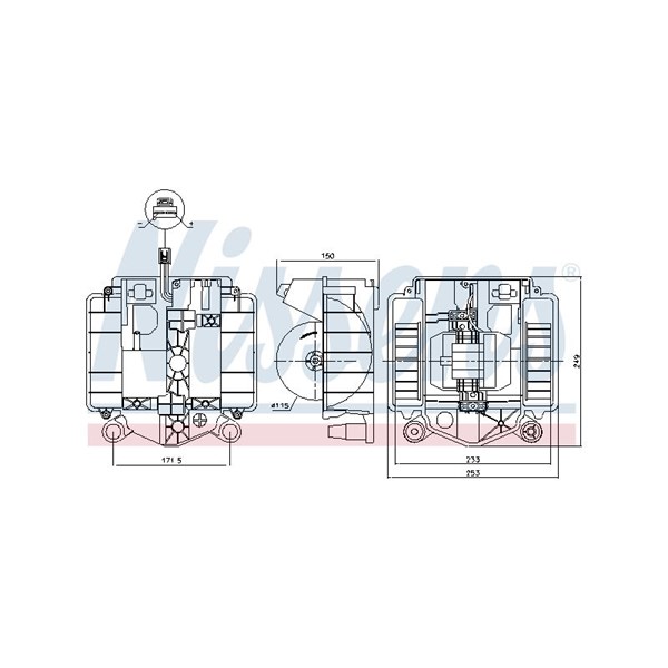 Kupéfläkt 12V, Fram Nissens 87461 NISSENS