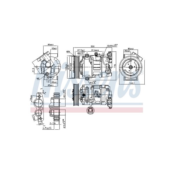 Kompressor, klimatanläggning 12V Nissens 890044 NISSENS