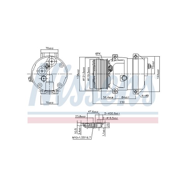 Kompressor, klimatanläggning 12V Nissens 890050 NISSENS