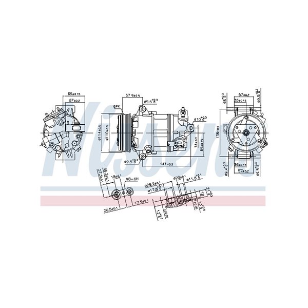 Kompressor, klimatanläggning 12V Nissens 890056 NISSENS