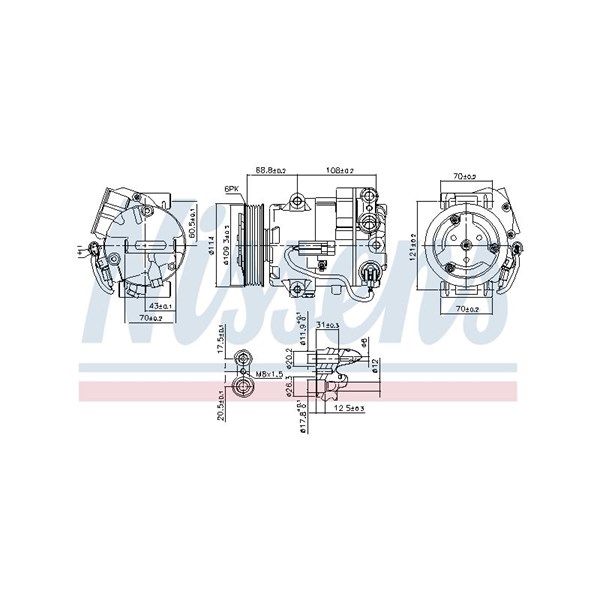 Kompressor, klimatanläggning 12V Nissens 890058 NISSENS Kompressor, klimatanläggning 12V Nissens 890058 NISSENS