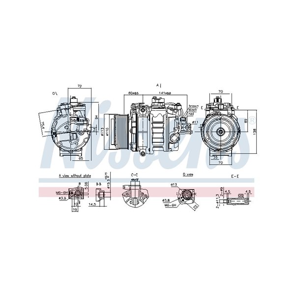 Kompressor, klimatanläggning 12V Nissens 890060 NISSENS