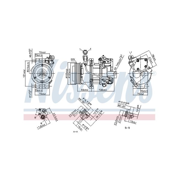 Kompressor, klimatanläggning 12V Nissens 890077 NISSENS