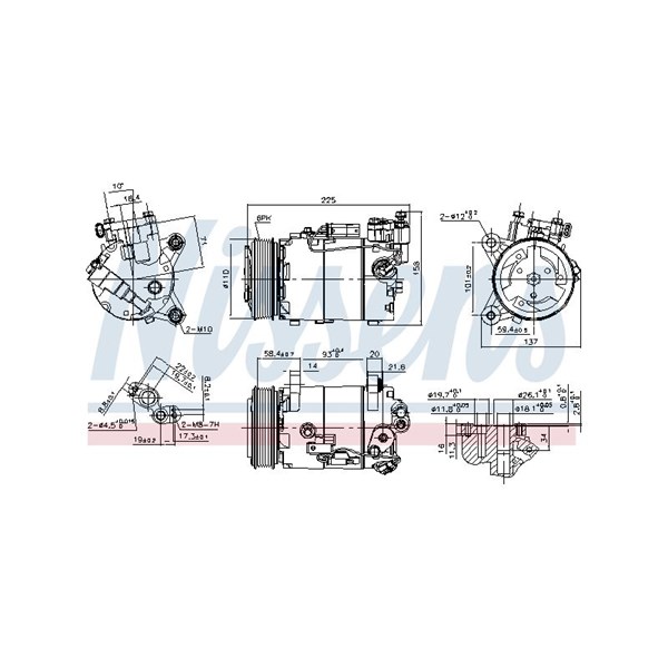Kompressor, klimatanläggning 12V Nissens 890099 NISSENS