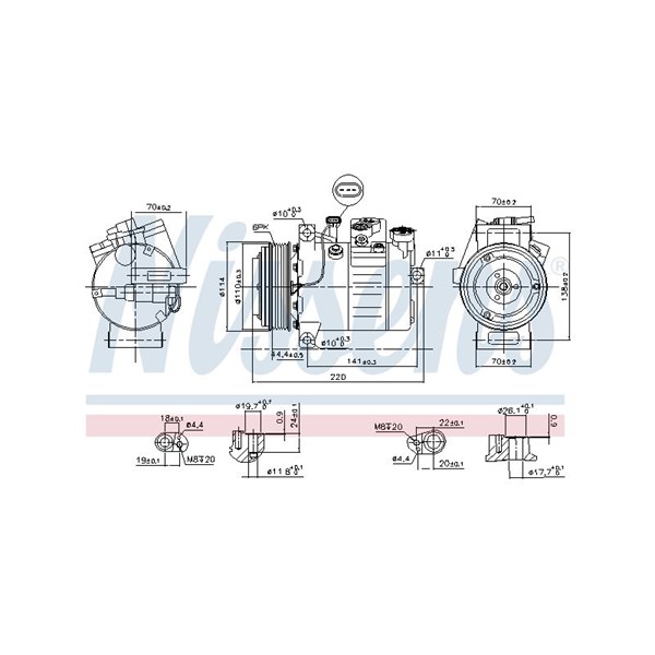 Kompressor, klimatanläggning 12V NISSENS NISSENS Kompressor, klimatanläggning 12V NISSENS NISSENS