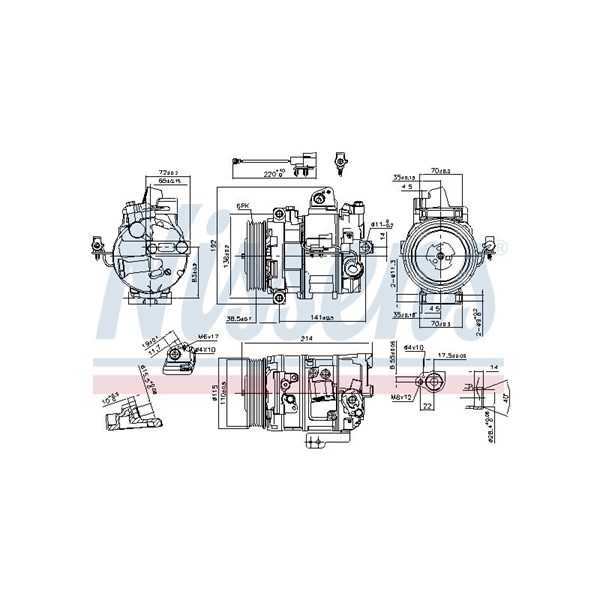 Kompressor, klimatanläggning 12V Nissens 890117 NISSENS