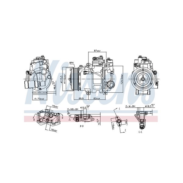 Kompressor, klimatanläggning 12V Nissens 890133 NISSENS