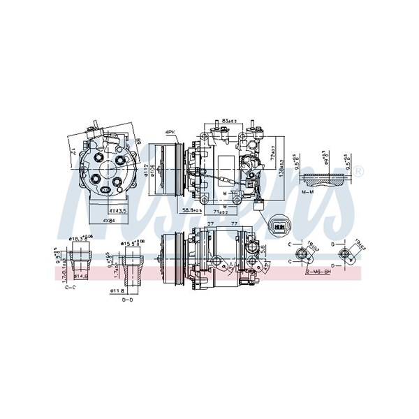 Kompressor, klimatanläggning 12V Nissens 890155 NISSENS