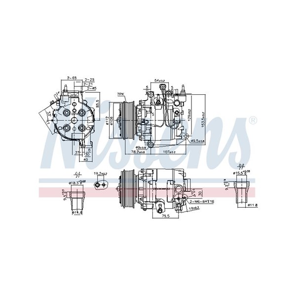 Kompressor, klimatanläggning 12V Nissens 890167 NISSENS