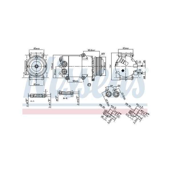 Kompressor, klimatanläggning 12V Nissens 890216 NISSENS