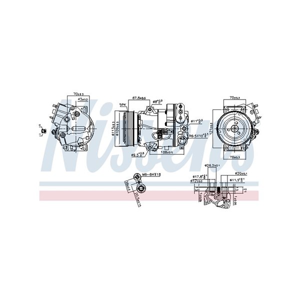 Kompressor, klimatanläggning 12V Nissens 890266 NISSENS
