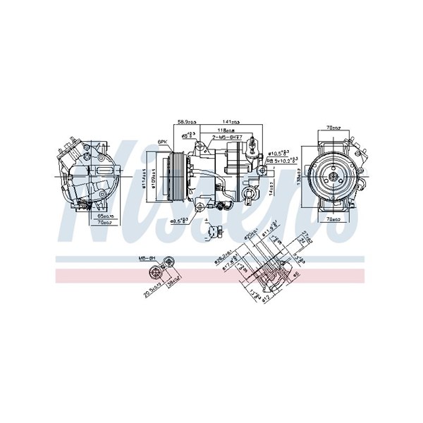 Kompressor, klimatanläggning 12V Nissens 890267 NISSENS