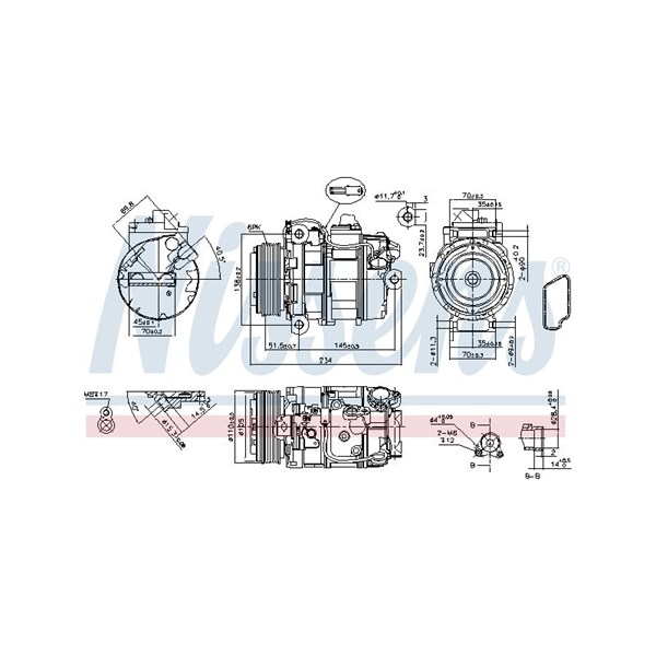 Kompressor, klimatanläggning 12V Nissens 890390 NISSENS