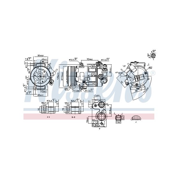Kompressor, klimatanläggning 12V Nissens 890420 NISSENS