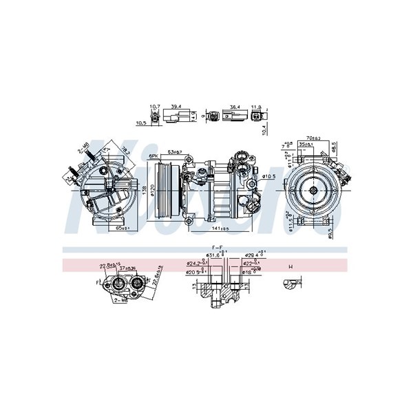 Kompressor, klimatanläggning 12V Nissens 890593 NISSENS