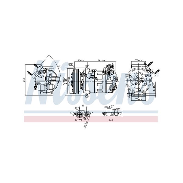 Kompressor, klimatanläggning 12V Nissens 890594 NISSENS