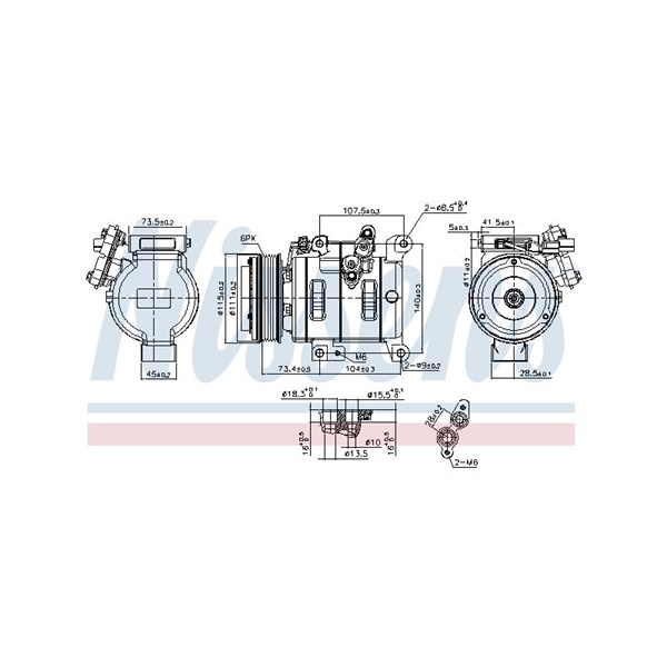 Kompressor, klimatanläggning 12V Nissens 890614 NISSENS