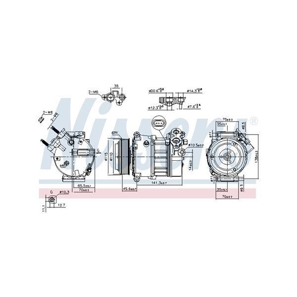 Kompressor, klimatanläggning 12V Nissens 890617 NISSENS