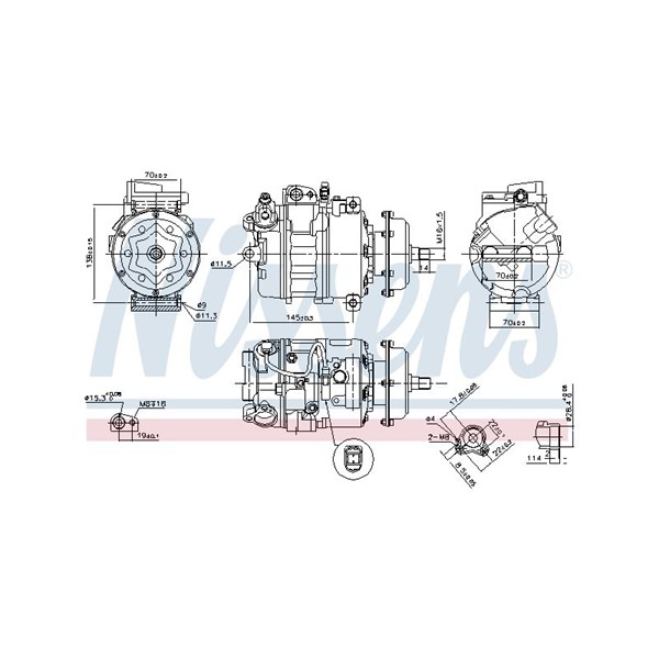 Kompressor, klimatanläggning 12V Nissens 890635 NISSENS