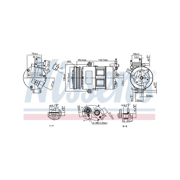 Kompressor, klimatanläggning 12V Nissens 890639 NISSENS