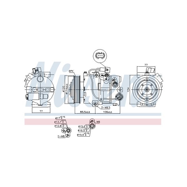 Kompressor, klimatanläggning 12V Nissens 890642 NISSENS