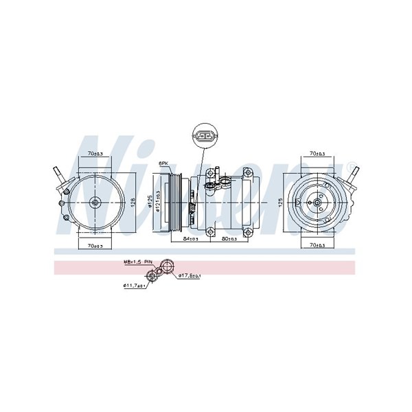 Kompressor, klimatanläggning 12V Nissens 890679 NISSENS