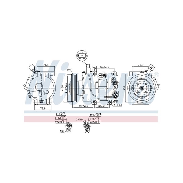 Kompressor, klimatanläggning 12V Nissens 890689 NISSENS