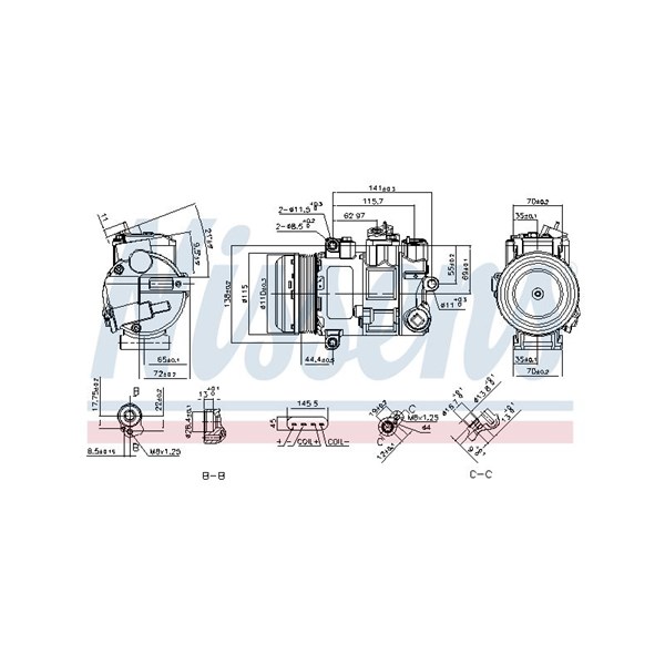 Kompressor, klimatanläggning 12V Nissens 890696 NISSENS