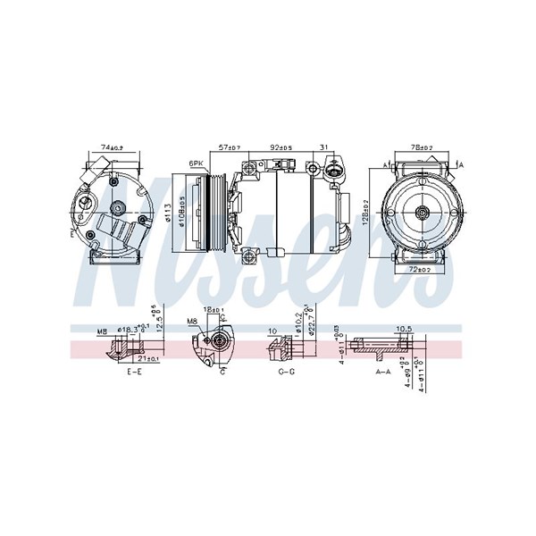 Kompressor, klimatanläggning 12V Nissens 890714 NISSENS