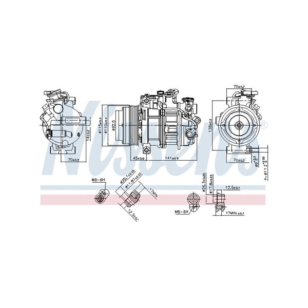 Kompressor, klimatanläggning 12V Nissens 890717 NISSENS