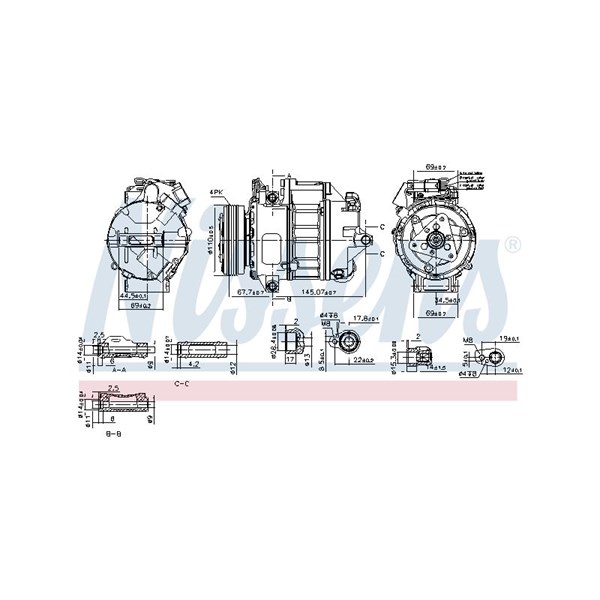 Kompressor, klimatanläggning 12V Nissens 890759 NISSENS