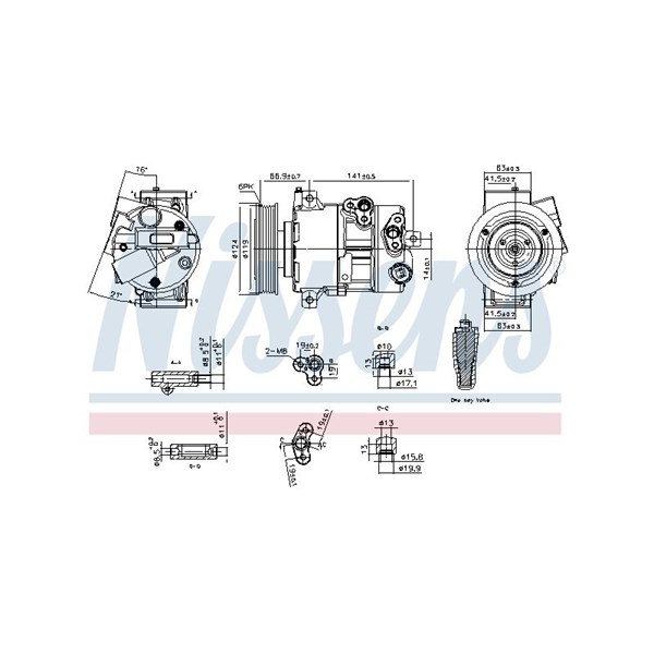 Kompressor, klimatanläggning 12V Nissens 890767 NISSENS